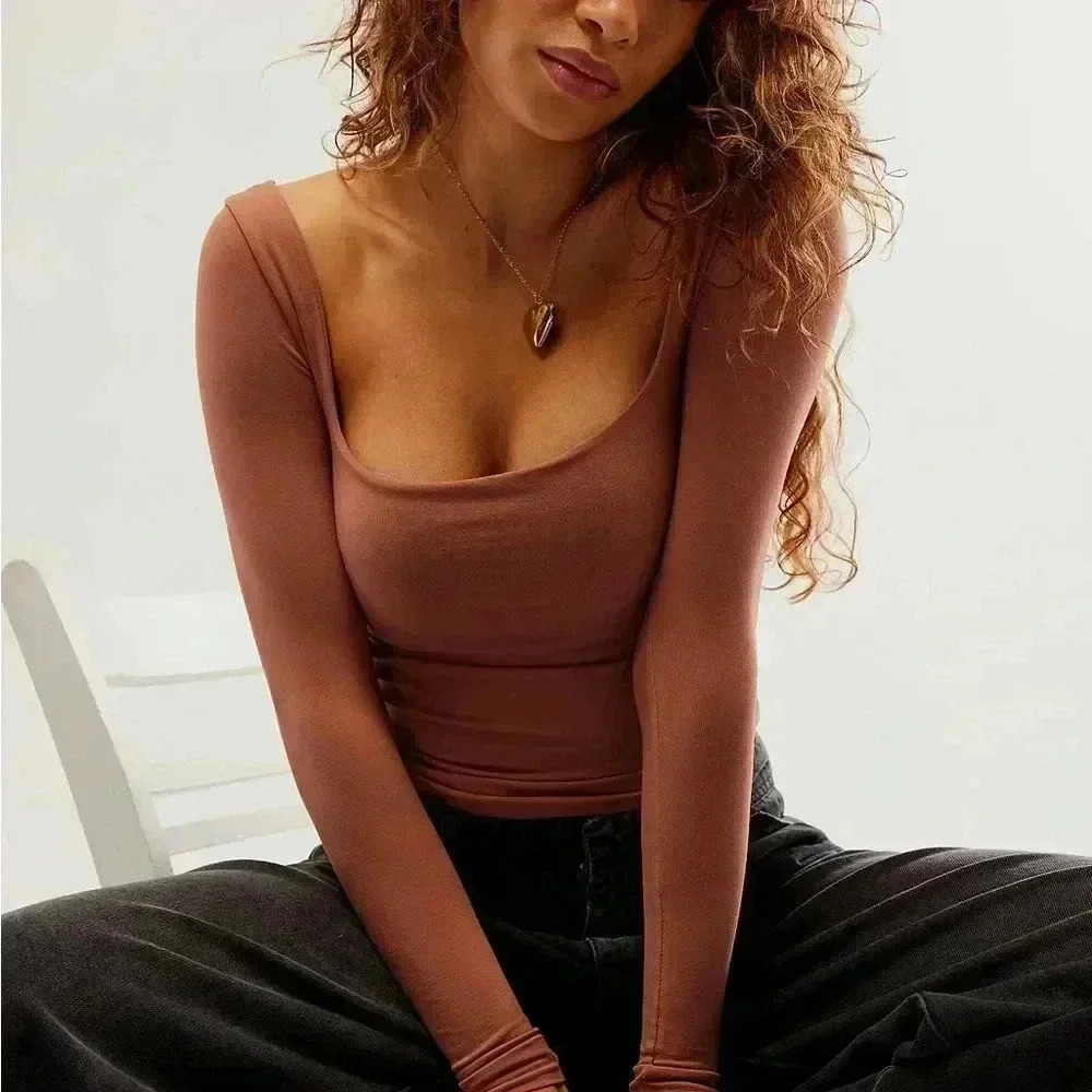 NWOT Free People Clean Lines in Withered Rose Long Sleeve 
Size: M/L